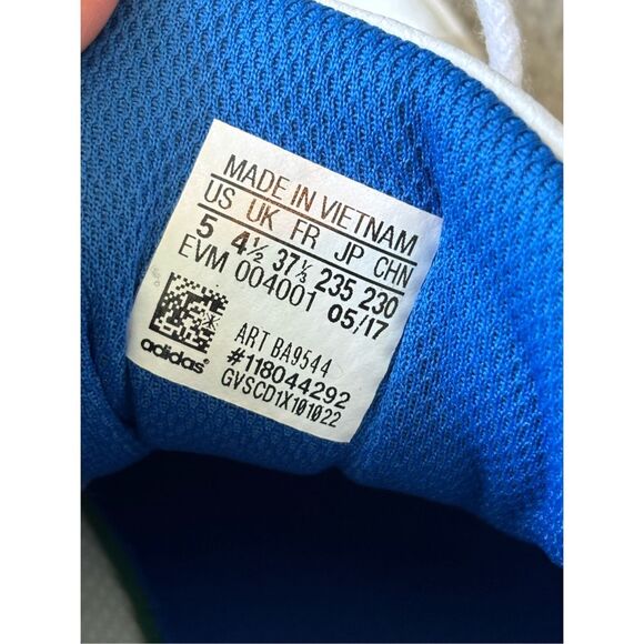 Nearly NEW Adidas Eco Ortholite Running Shoes Size 5 Three Stripe White Blue , $ - Picture 7 of 8